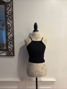 Zara Black Cropped Spaghetti-Strap Camisole
